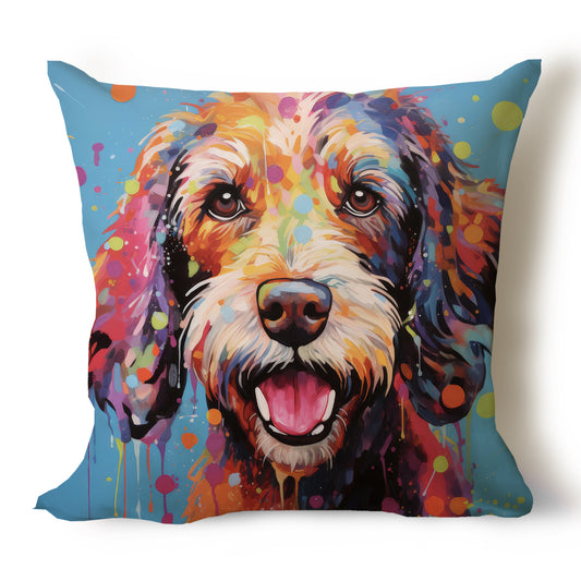 Poodle Pencil Sketch Artwork Throw Pillow Covers