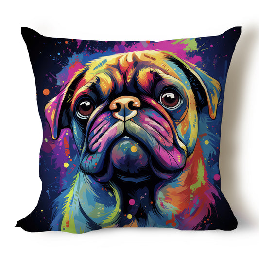 Pug Pencil Sketch Artwork Throw Pillow Covers