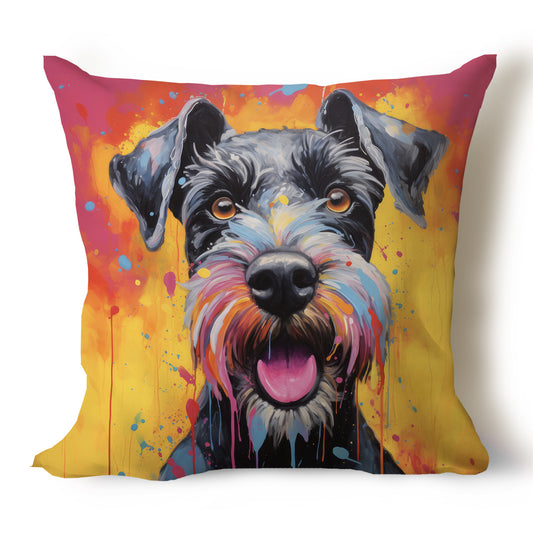 Schnauzer Pencil Sketch Artwork Throw Pillow Covers
