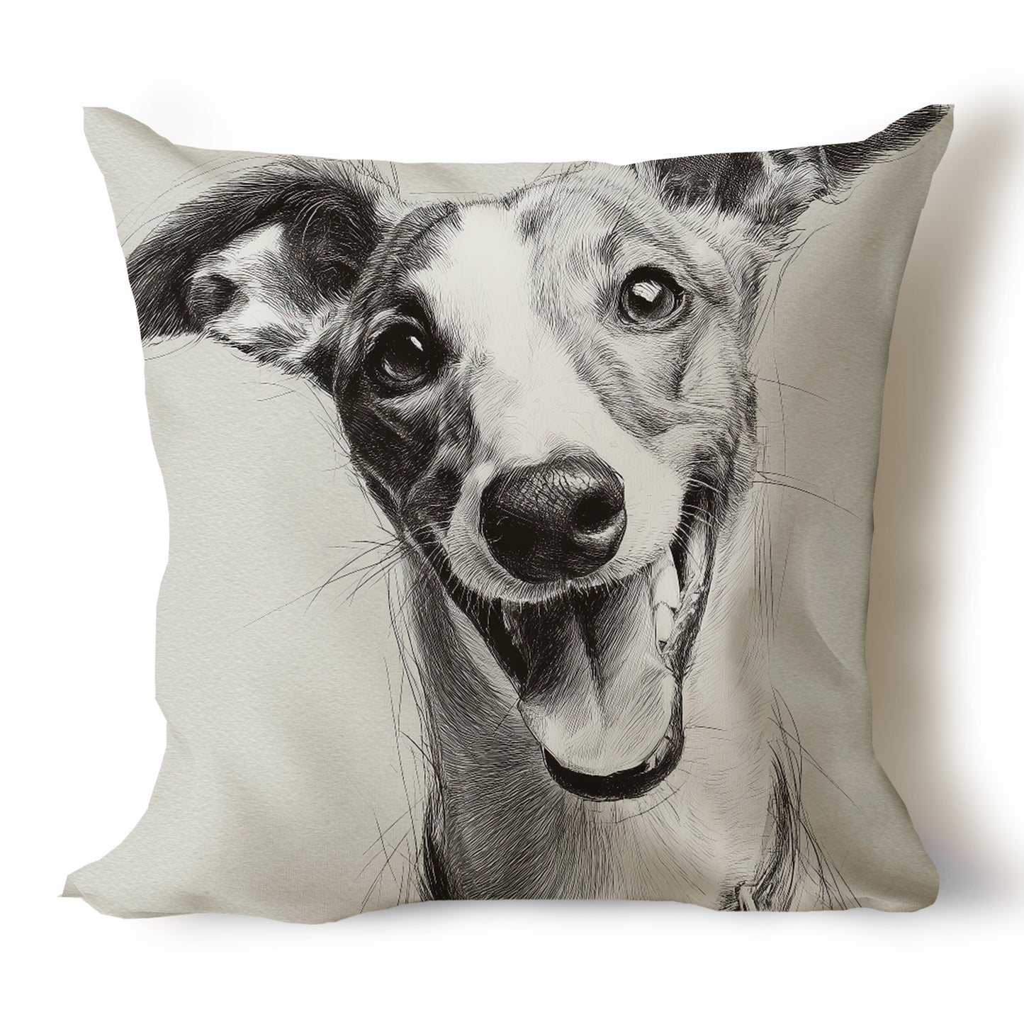 Whippet Pencil Sketch Artwork Throw Pillow Covers