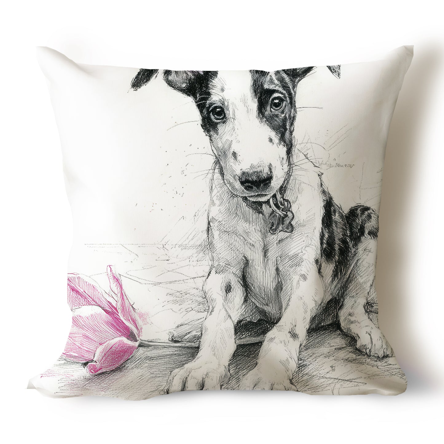 Whippet Pencil Sketch Artwork Throw Pillow Covers